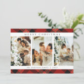 Einfach frohe Weihnachten Red Tartan Kariertes Fot (Stehend Vorderseite)