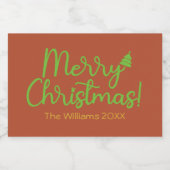 Einfach frohe Weihnachten Reddish-Brown Lebensmitteletikett (Einzelnes Label)