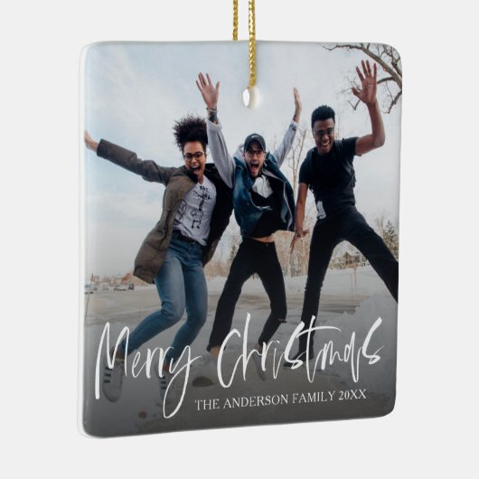 Einfach frohe Weihnachten Schwarz & Weiß Weihnacht Keramikornament (Rechts)