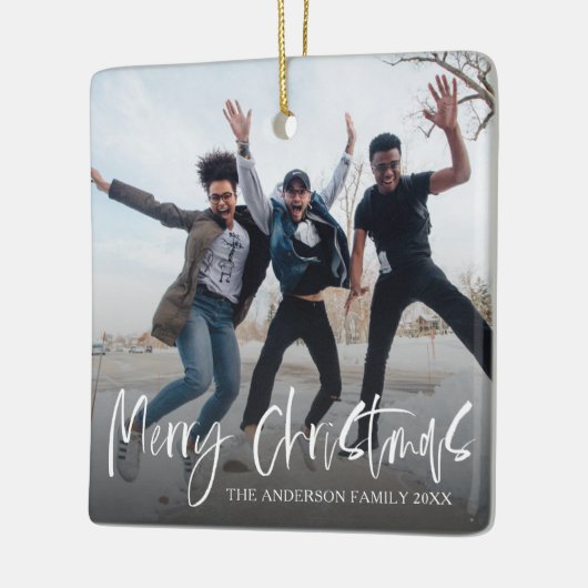 Einfach frohe Weihnachten Schwarz & Weiß Weihnacht Keramikornament (Links)