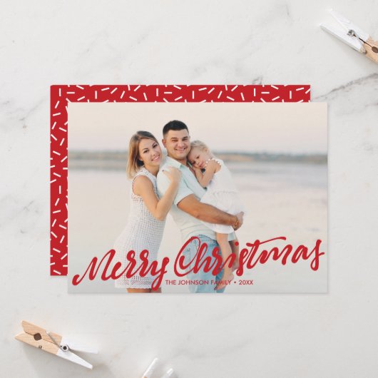 Einfach frohe Weihnachten Volles Foto | Rot Karte (Vorderseite/Rückseite Beispiel)