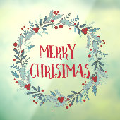 Einfach frohe Weihnachts-Blume Wreath Shop Fensteraufkleber (Blatt 3)