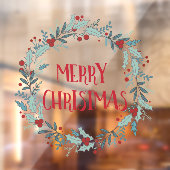 Einfach frohe Weihnachts-Blume Wreath Shop Fensteraufkleber (Blatt 2)