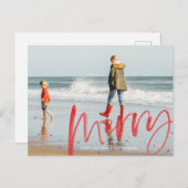 Einfach frohe Weihnachts-Foto-Postkarte Postkarte (Vorne/Hinten)