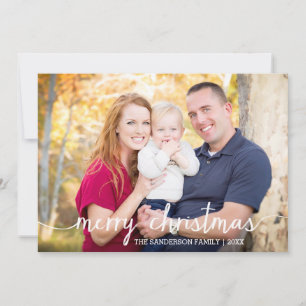 Einfach frohe Weihnachts-Fotokarte / Schneeflocken Feiertagskarte