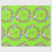 Einfach frohe Weihnachts-Wreath Red Green Letter Geschenkpapier (Flach)
