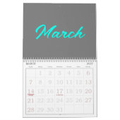 Einfach fröhlicher, farbenfroher Kalender (Mär 2027)