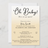 Einfach Funny Oh Baby Yellow 2. Baby Sprinkle Einladung (Vorderseite)