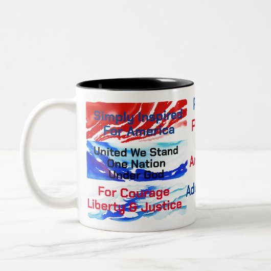 Einfach für Amerika eine Nation angeregt Zweifarbige Tasse (Links)