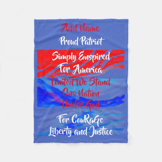 Einfach für Amerika eine Nation unter Gott befohle Fleecedecke (Vorderseite)