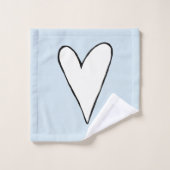 Einfach für das blaue Herzdoodle-Muster des Mädche Badhandtuch Set (Waschlappen)