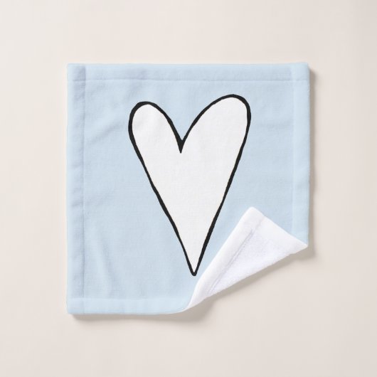 Einfach für das blaue Herzdoodle-Muster des Mädche Badhandtuch Set (Waschlappen)