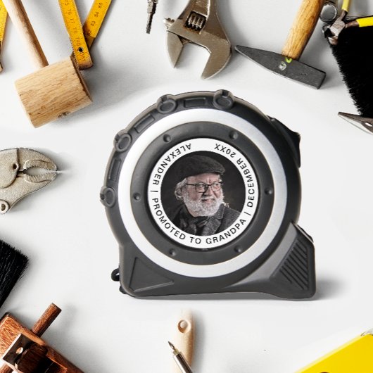 Einfach für Großvater Vatername Foto Typo Maßband