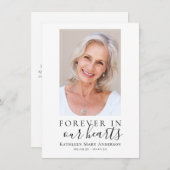 Einfach für immer in unserem Herz-Foto-Beileid Dankeskarte (Vorne/Hinten)