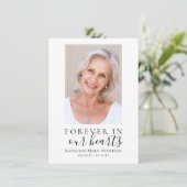 Einfach für immer in unserem Herz-Foto-Beileid Dankeskarte (Stehend Vorderseite)