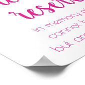 Einfach für immer reserviert | Hot Pink Memorial Poster (Ecke)