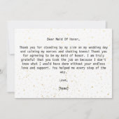 Einfach für meine Trauzeugin an unserem Hochzeitst (Rückseite)