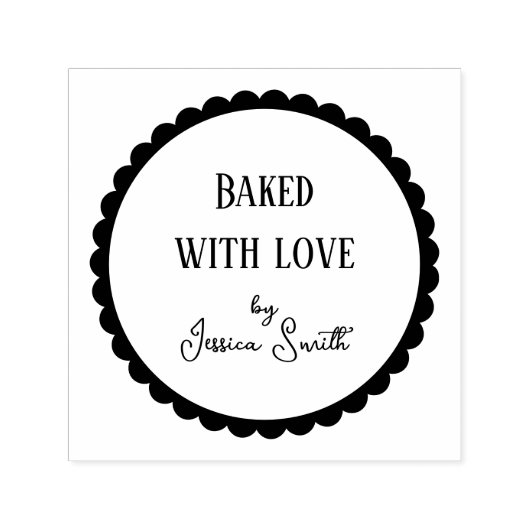 Einfach Gebacken mit Liebe Handwerk Permastempel (Design)