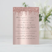 Einfach Geburtstag Bridal Rose Tropfens Spark Glit Einladung (Stehend Vorderseite)