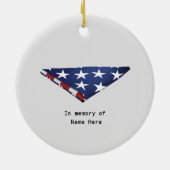 Einfach gefaltetes amerikanisches Fahnendesign Keramik Ornament (Hinten)