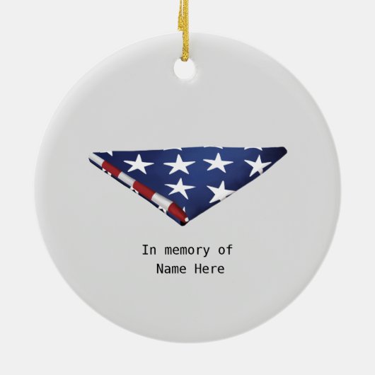 Einfach gefaltetes amerikanisches Fahnendesign Keramik Ornament (Hinten)