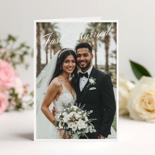 Einfach geklappte Hochzeitskarte Einladung