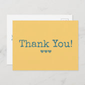 Einfach gelb und blau Ihr Text danke Postkarte (Vorne/Hinten)