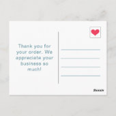 Einfach gelb und blau Ihr Text danke Postkarte (Rückseite)