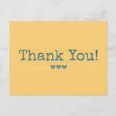 Einfach gelb und blau Ihr Text danke Postkarte (Vorderseite)