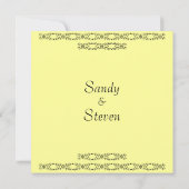 Einfach Gelbe Hochzeitseinladung Einladung (Rückseite)