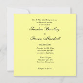 Einfach Gelbe Hochzeitseinladung Einladung (Vorderseite)