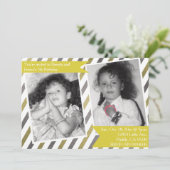 Einfach gelber Einladung, zwei DoppelGeburtstage Einladung (Stehend Vorderseite)