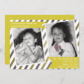 Einfach gelber Einladung, zwei DoppelGeburtstage Einladung (Vorne/Hinten)