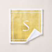 Einfach gelber Grau Abstrakt gestreift Badhandtuch Set (Waschlappen)