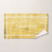 Einfach gelber Grau Abstrakt gestreift Badhandtuch Set (Handtuch)