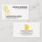 Einfach gelber Power-Stecker Visitenkarte (Vorne/Hinten)