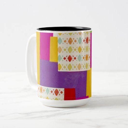 Einfach Gemustert Zweifarbige Tasse (Vorderseite Links)