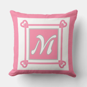 Einfach, geometrisch, Muster, Rosa, Grau Kissen