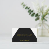 Einfach geometrisch Schwarz und Weiß Visitenkarte (Stehend Vorderseite)