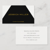 Einfach geometrisch Schwarz und Weiß Visitenkarte (Vorne/Hinten)
