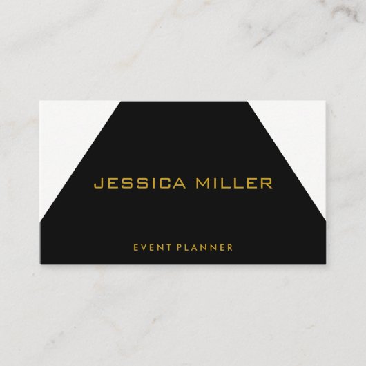 Einfach geometrisch Schwarz und Weiß Visitenkarte (Vorderseite)