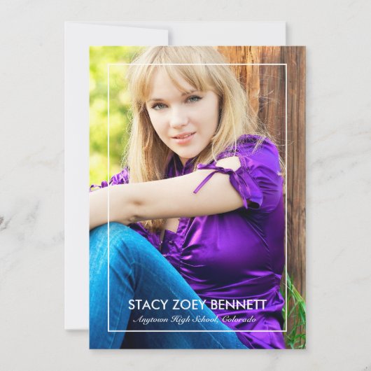 Einfach Gerahmte Ankündigung von 1 Foto Abschluss (Vorderseite)