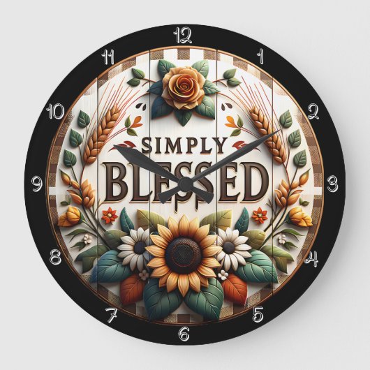 Einfach gesegnet große wanduhr (Vorderseite)