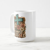 Einfach gesegnete Blume für Christliches Cross Fal Kaffeetasse (Vorderseite Links)