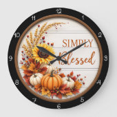 Einfach gesegter Herbst  Große Wanduhr (Vorderseite)
