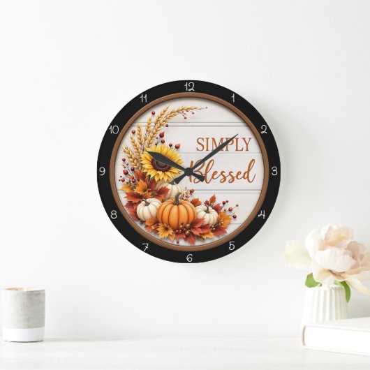 Einfach gesegter Herbst  Große Wanduhr (Zuhause)