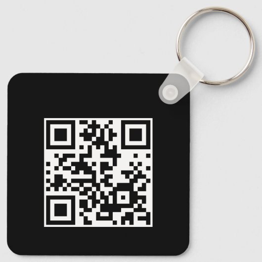 EINFACH GESTOCHEN | QR Code Business Card JET BLAC Schlüsselanhänger (Rückseite)