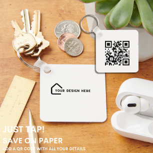 EINFACH GESTOCHEN   QR Code Business Card REALTOR  Schlüsselanhänger
