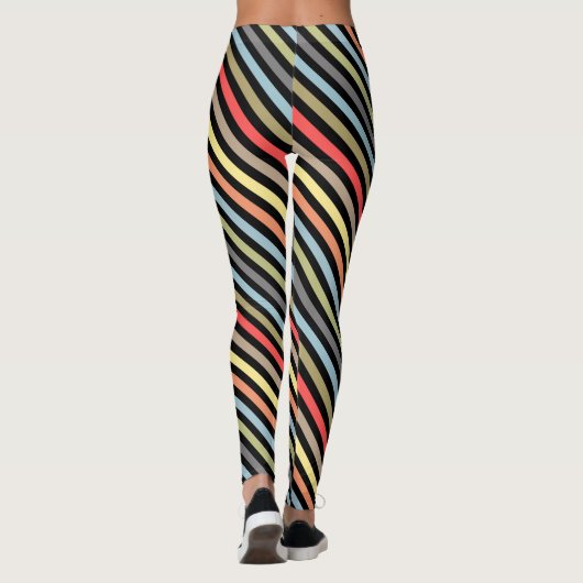 einfach, gestreift, Muster, Streifen, minimalistis Leggings (Rückseite)