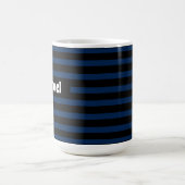 Einfach gestreifter dunkelblauer und schwarzer Ind Kaffeetasse (Mittel)